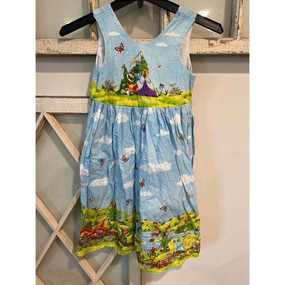 Vintage Girls size 6 handmade dress with frogs - Picture 1 of 4